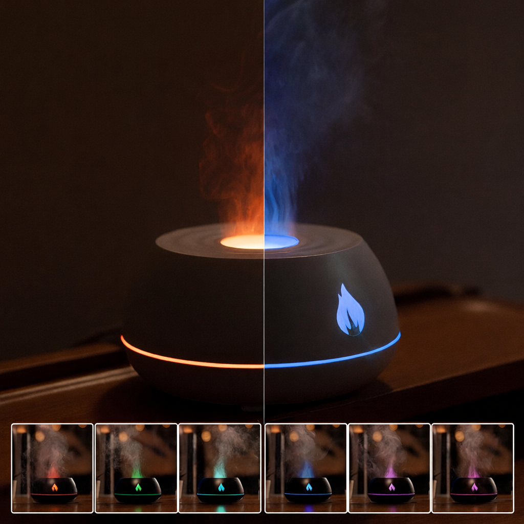 Aroma Flame Diffuser- 7 Farb LED