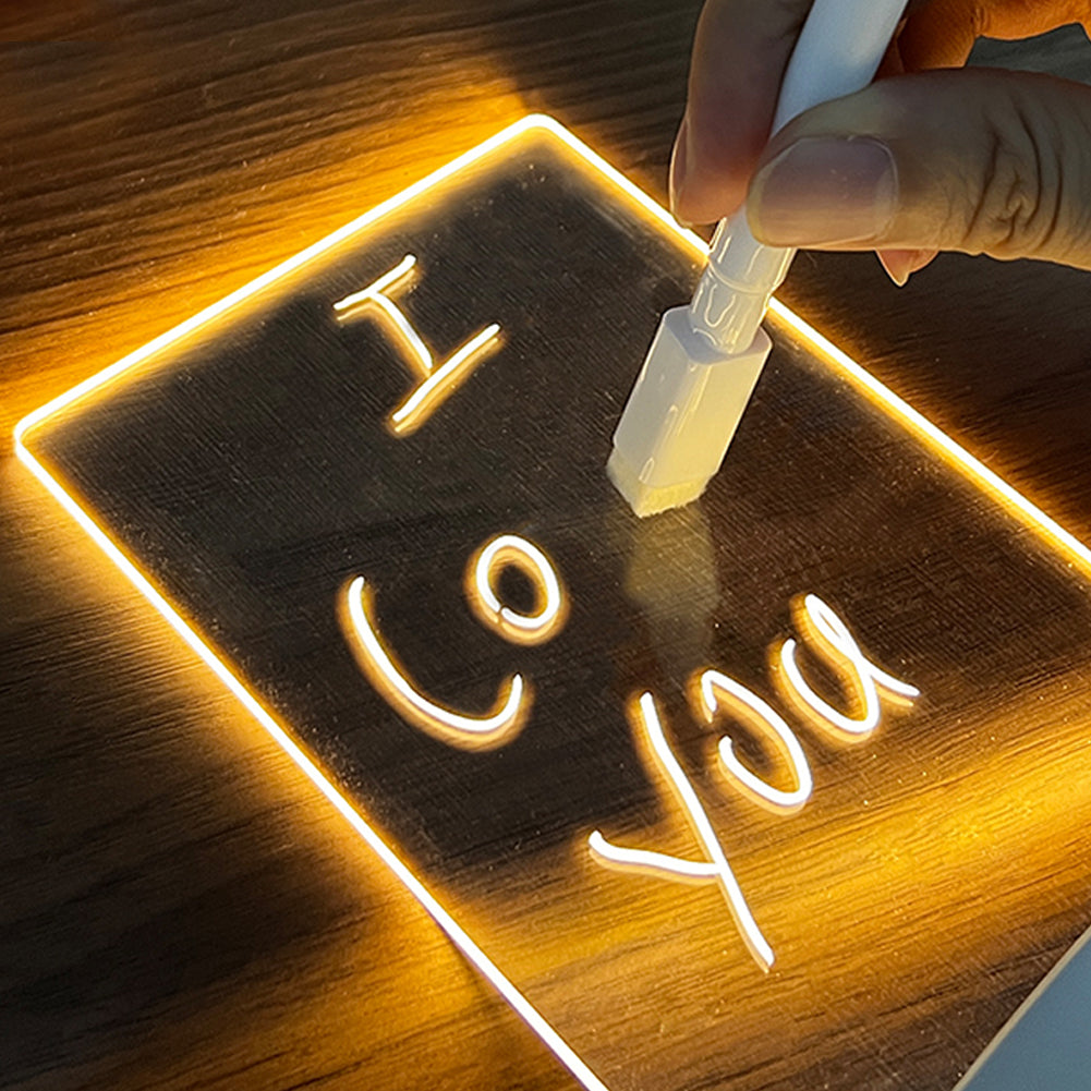 Creative LED Acryl Message Board – USB Leuchtnotiztafel mit Stift